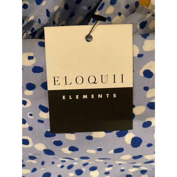 Eloquii Elements Short Sleeve Cutout Midriff Blue Pattern Jumpsuit Size 20 - Picture 9 of 9
